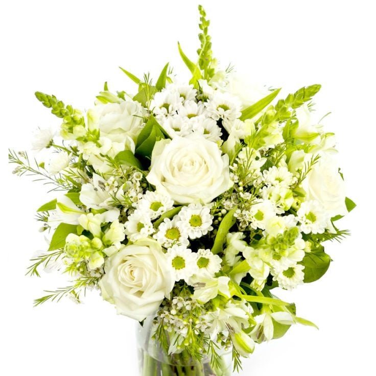 Square - White Roses with Alstroemeria