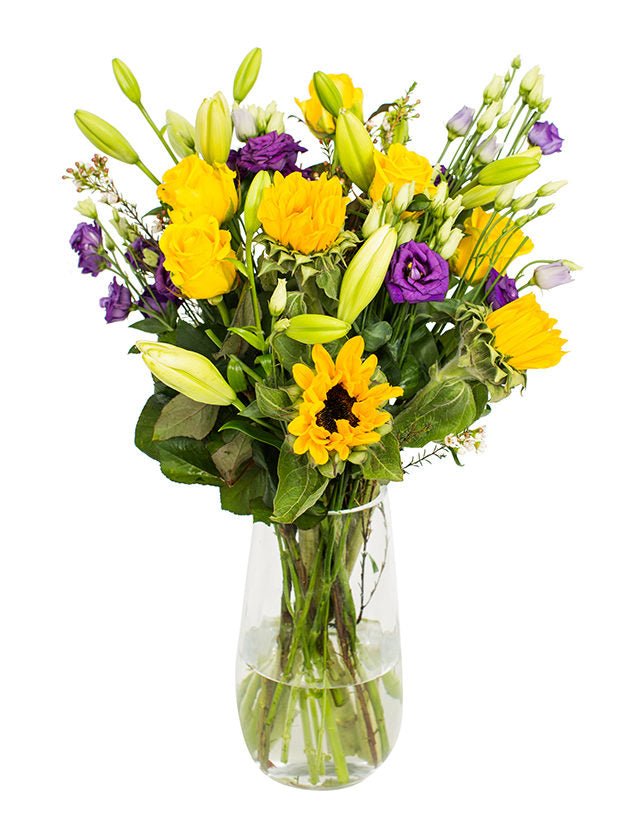 Sunflowers, Cream Lilies & Eustoma