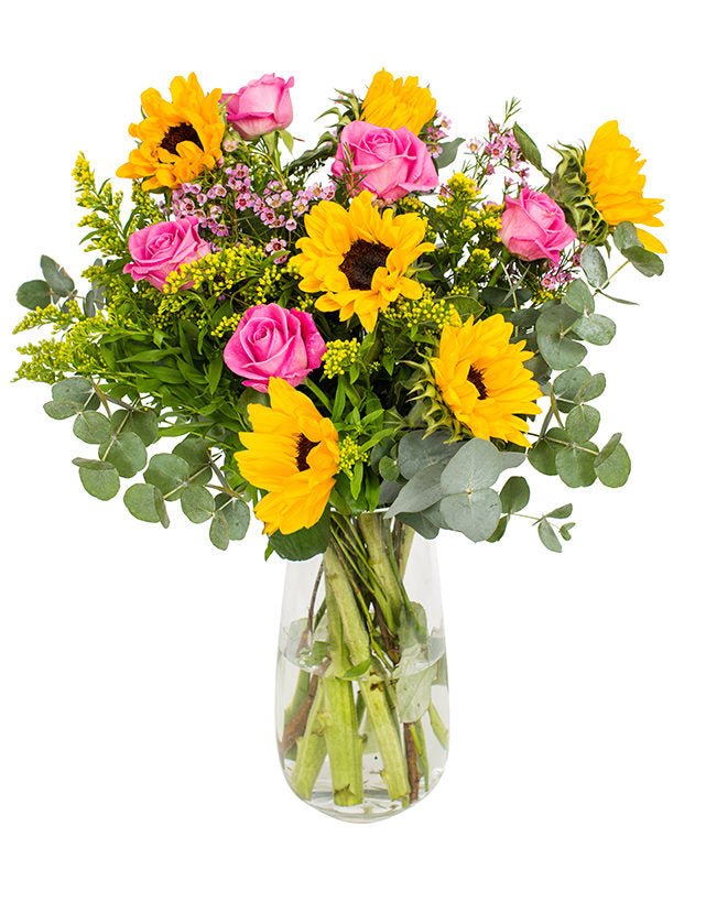 Sunflowers & Pink Roses Bouquet
