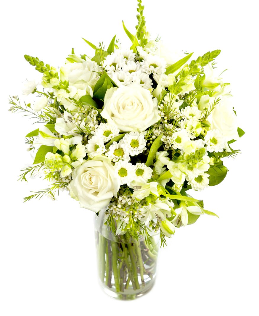 White Roses with Alstroemeria