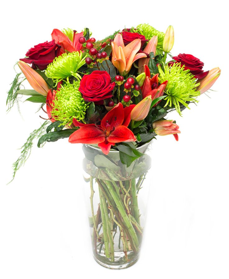 Valentine's Bouquet - Reds & Lime Greens